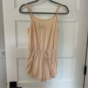Lulu’s Beige/Peach colored Sleeveless Romper swimsuit coverup, size XS